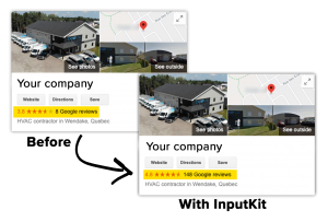 3 to 10 times more google reviews with InputKit