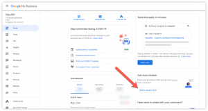 Google my business share review form