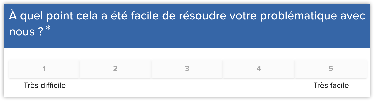 Questionnaire satisfaction client question échelle customer effort score