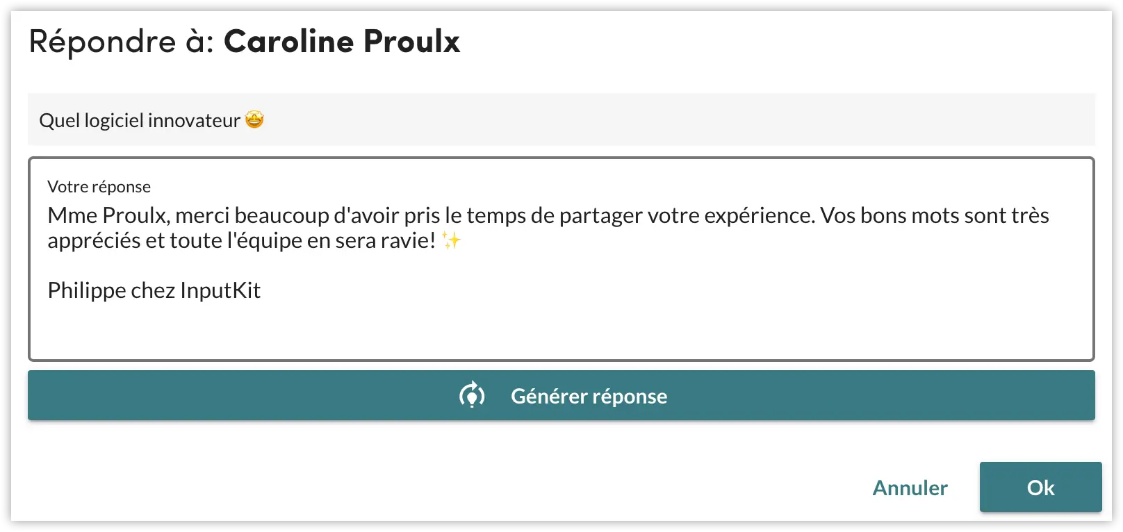 Générateur intelligent de réponse aux avis Google