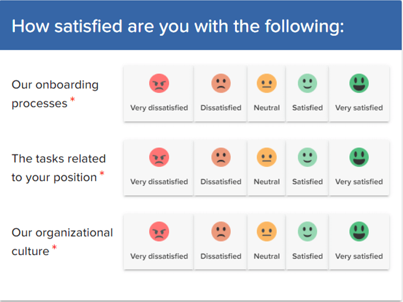 Satisfaction survey new employees