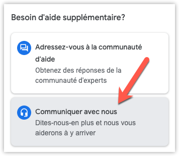 Google communiquer avec nous